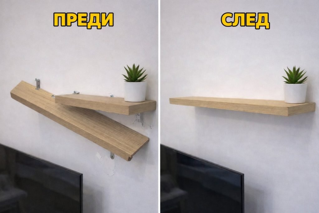 Преди и след - рафтове